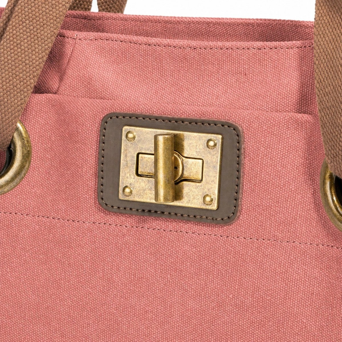 Bolso de hombro de piel y lona PONT-DES-ARTS MINI Rojo ladrillo