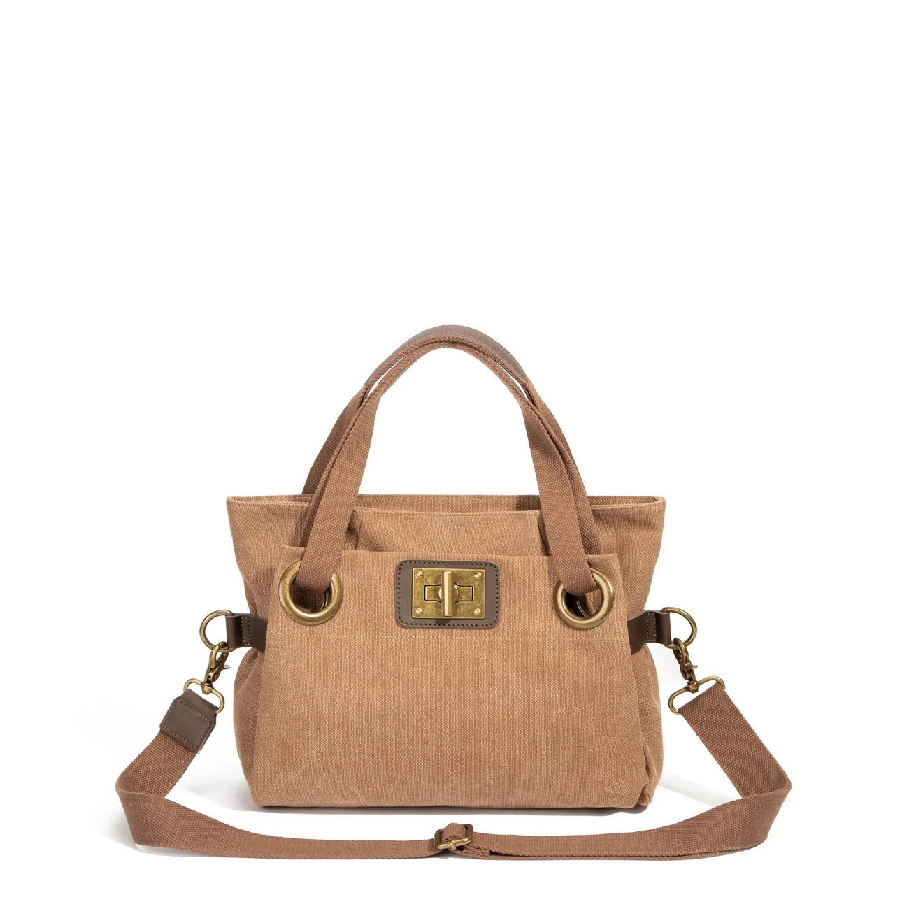 Borsa per il fine settimana in pelle e tela TOBAGO Mole chiara