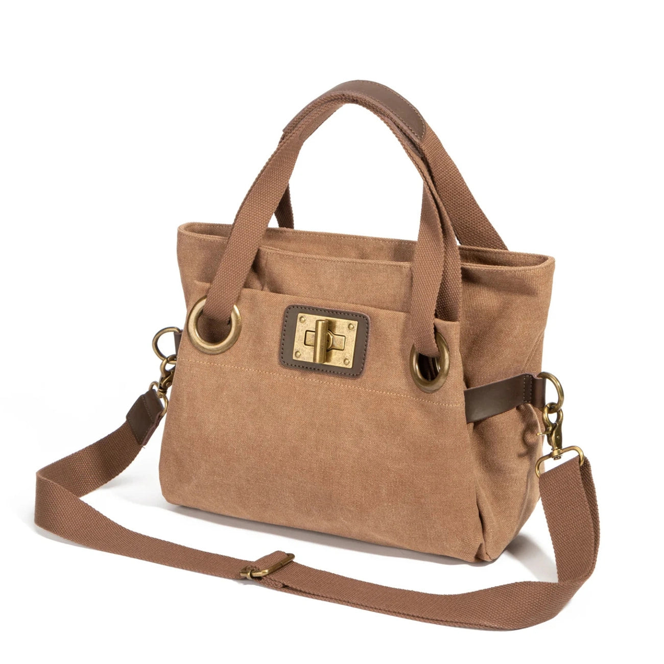 Borsa per il fine settimana in pelle e tela TOBAGO Mole chiara