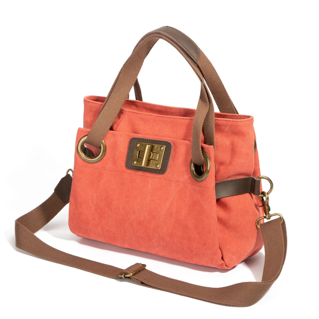 Leather and canvas weekend bag TOBAGO Clear mole