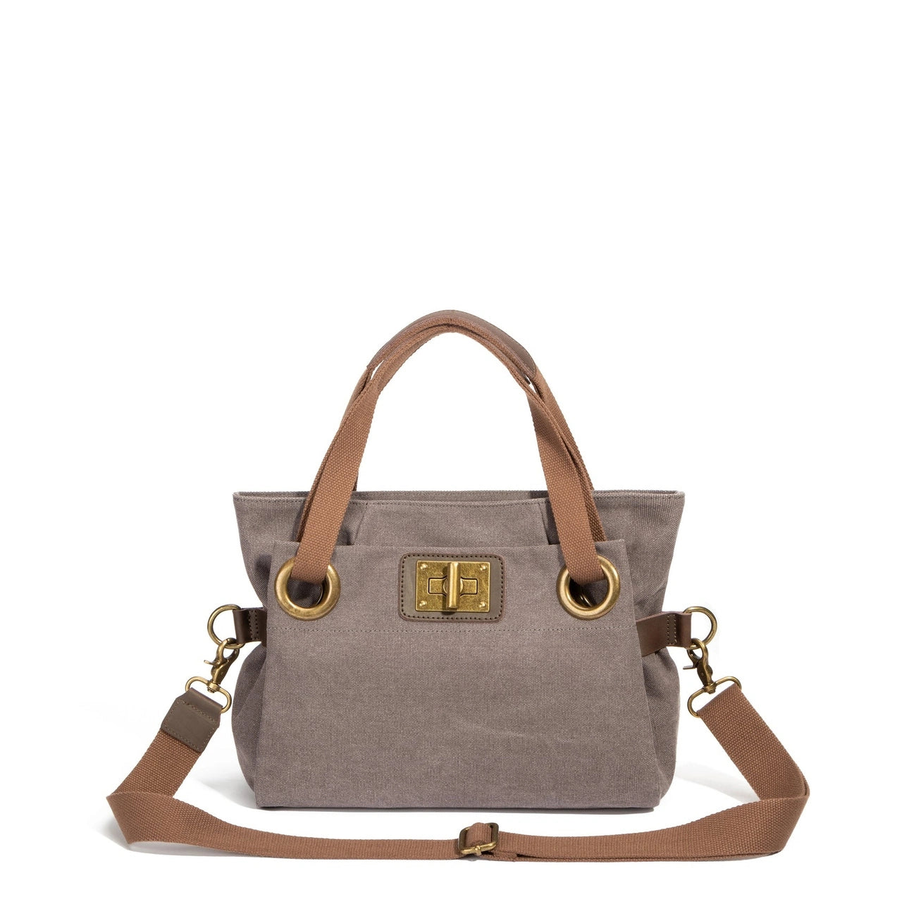 Borsa per il fine settimana in pelle e tela TOBAGO Mole chiara