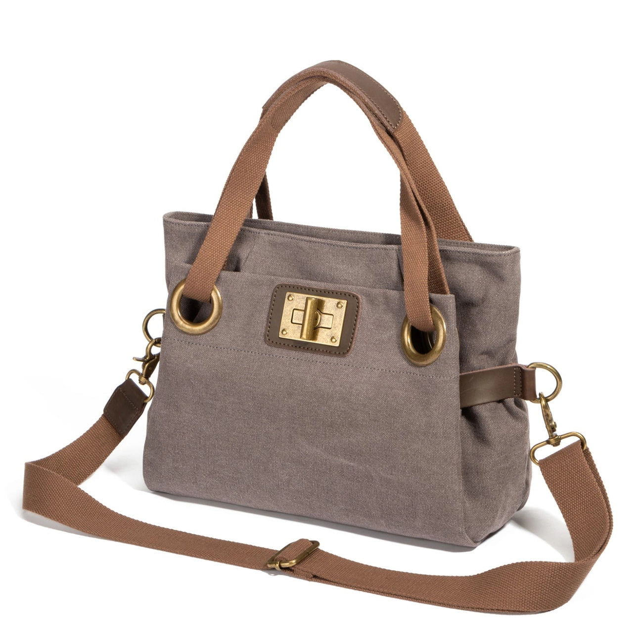 Borsa per il fine settimana in pelle e tela TOBAGO Mole chiara