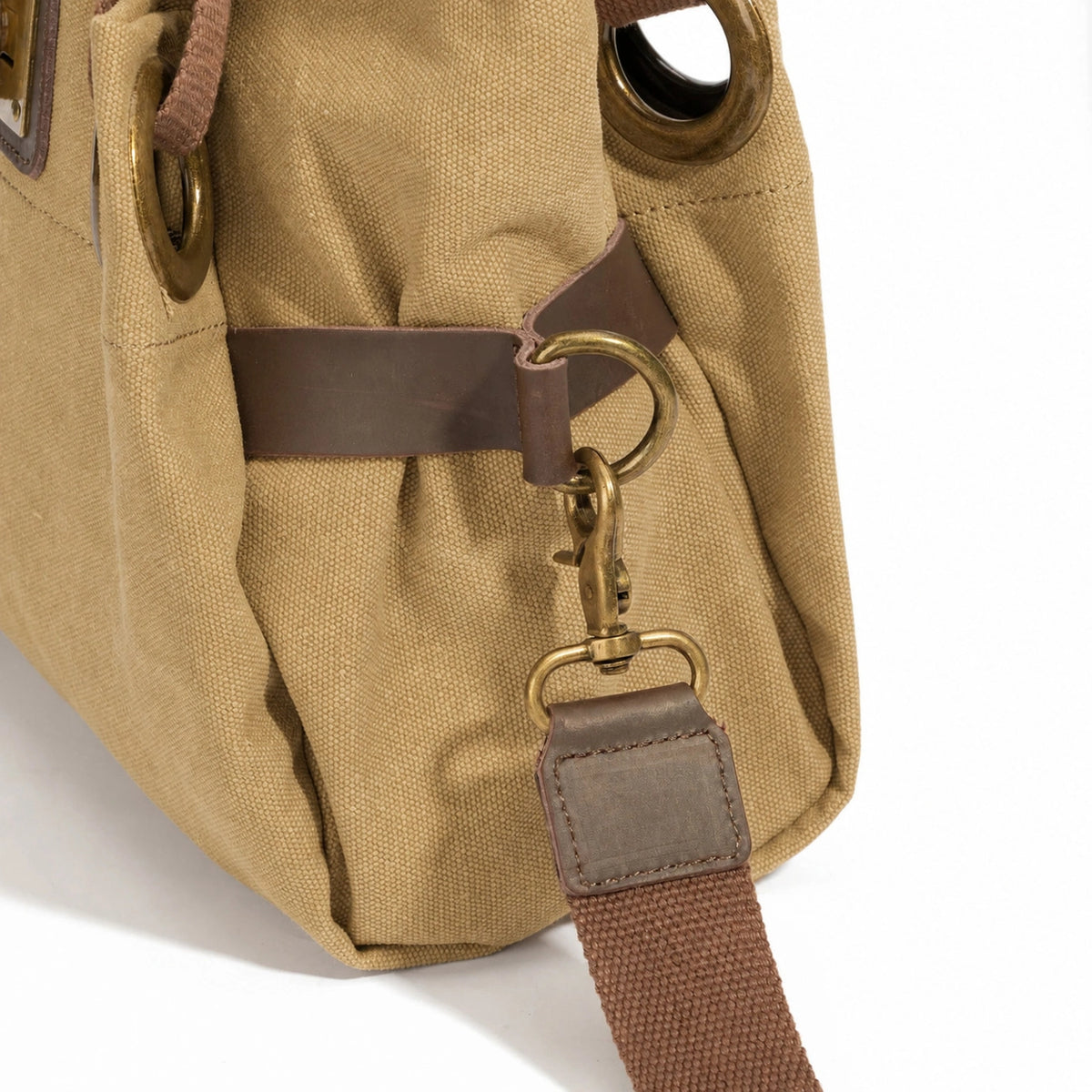 Bolso de hombro de piel y lona PONT-DES-ARTS MINI Amarillo