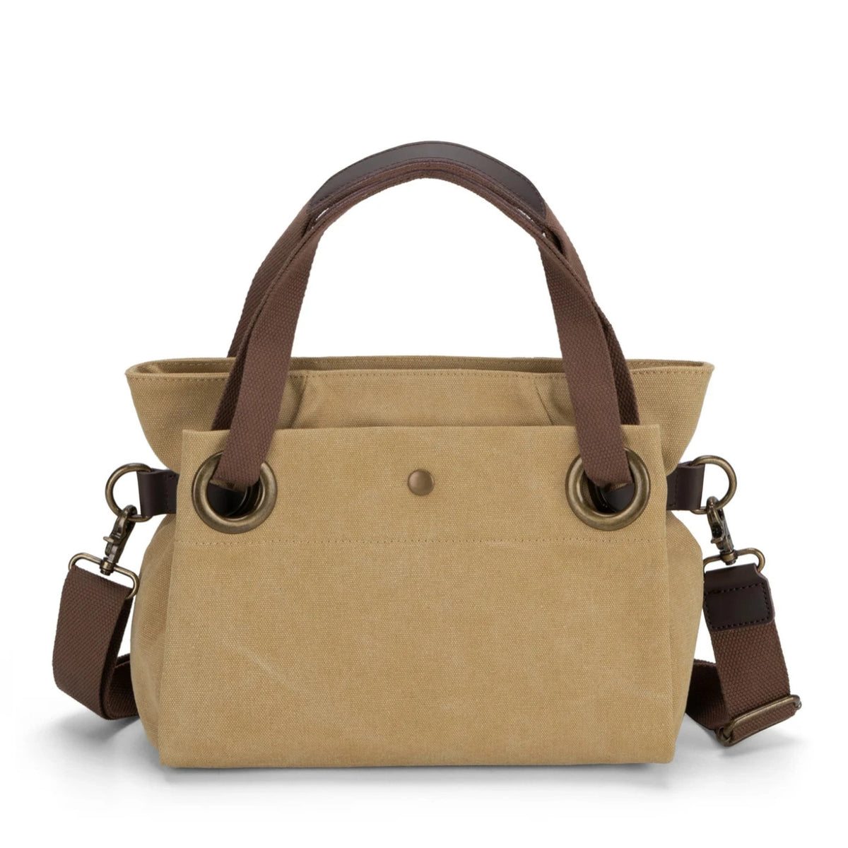 Bolso de hombro de piel y lona PONT-DES-ARTS MINI Amarillo