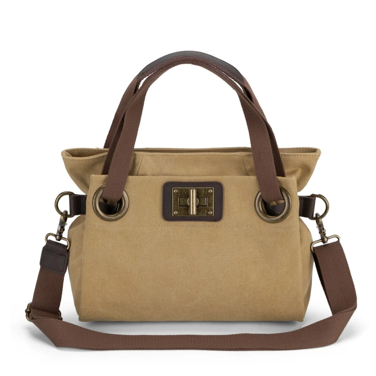 Bolso de hombro de piel y lona PONT-DES-ARTS MINI Amarillo