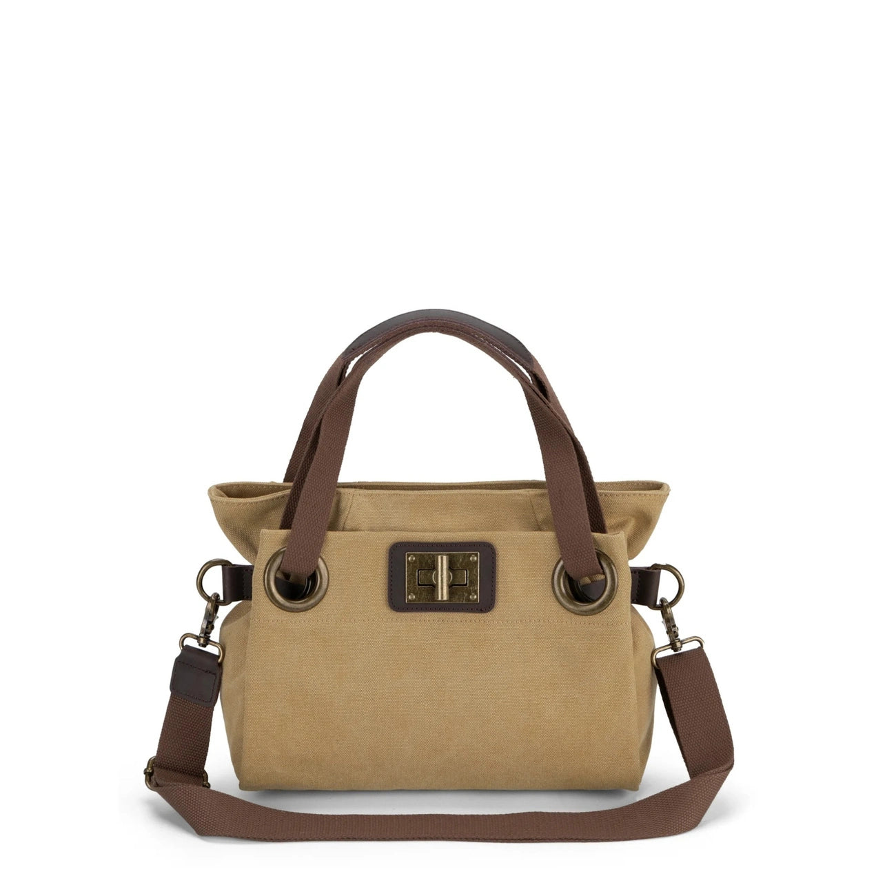 Borsa per il fine settimana in pelle e tela TOBAGO Mole chiara
