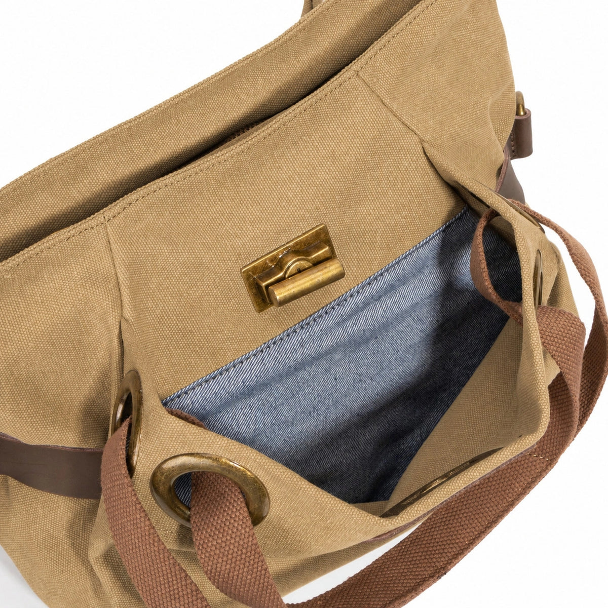 Bolso de hombro de piel y lona PONT-DES-ARTS MINI Amarillo