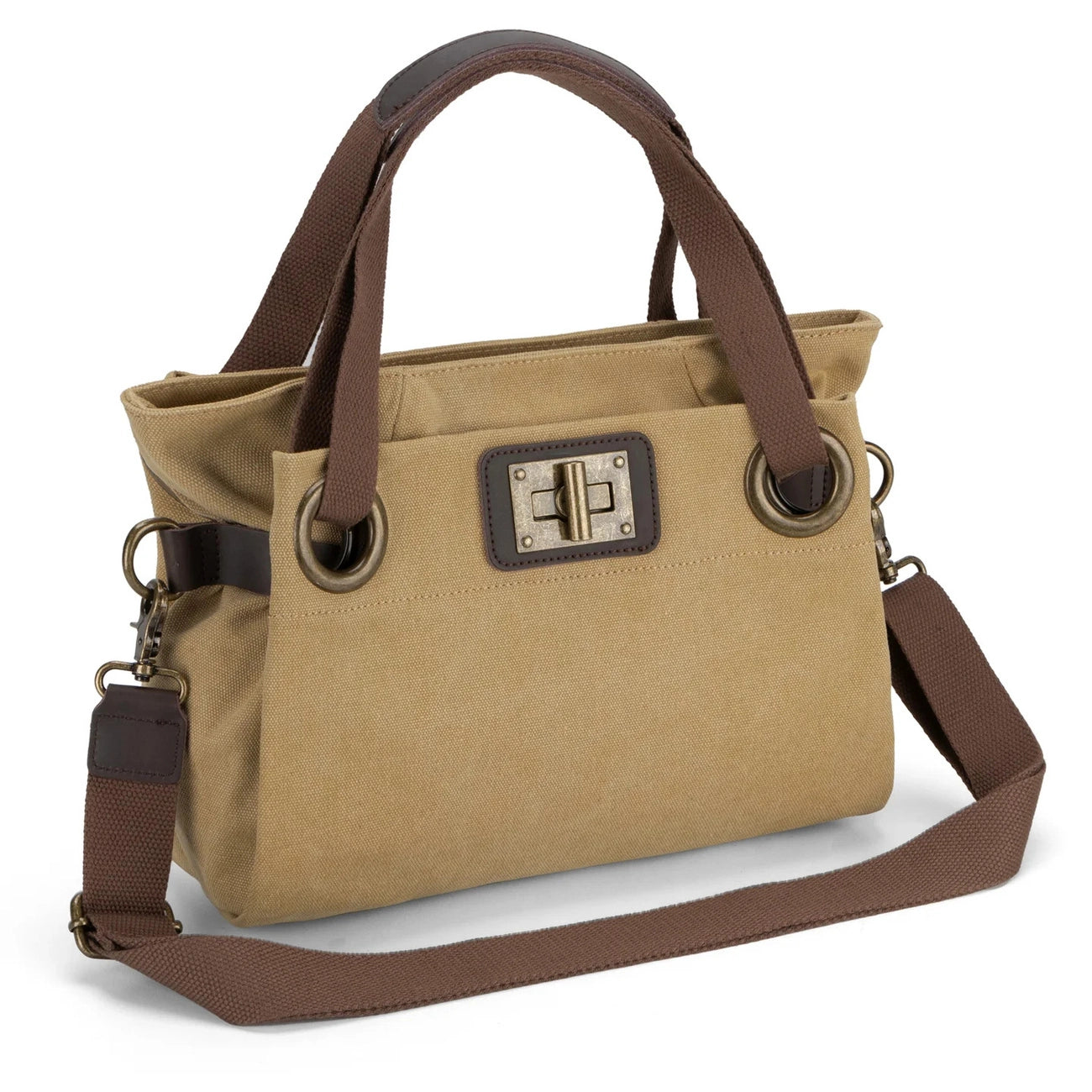 Borsa per il fine settimana in pelle e tela TOBAGO Mole chiara