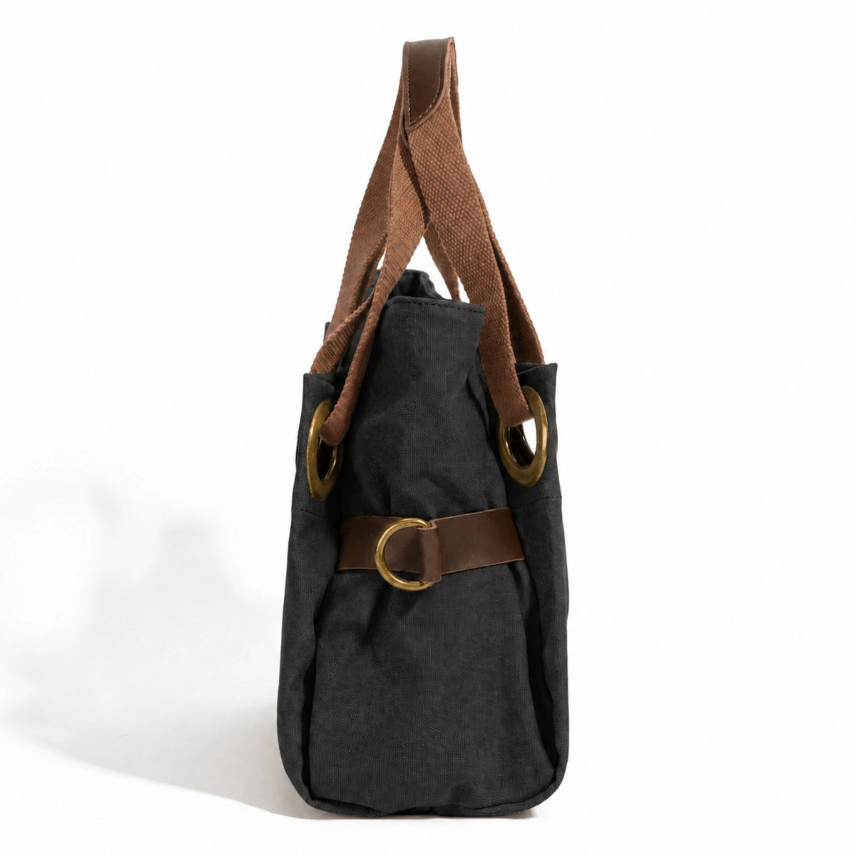 Borsa a spalla in pelle e tela PONT-DES-ARTS MINI Nero