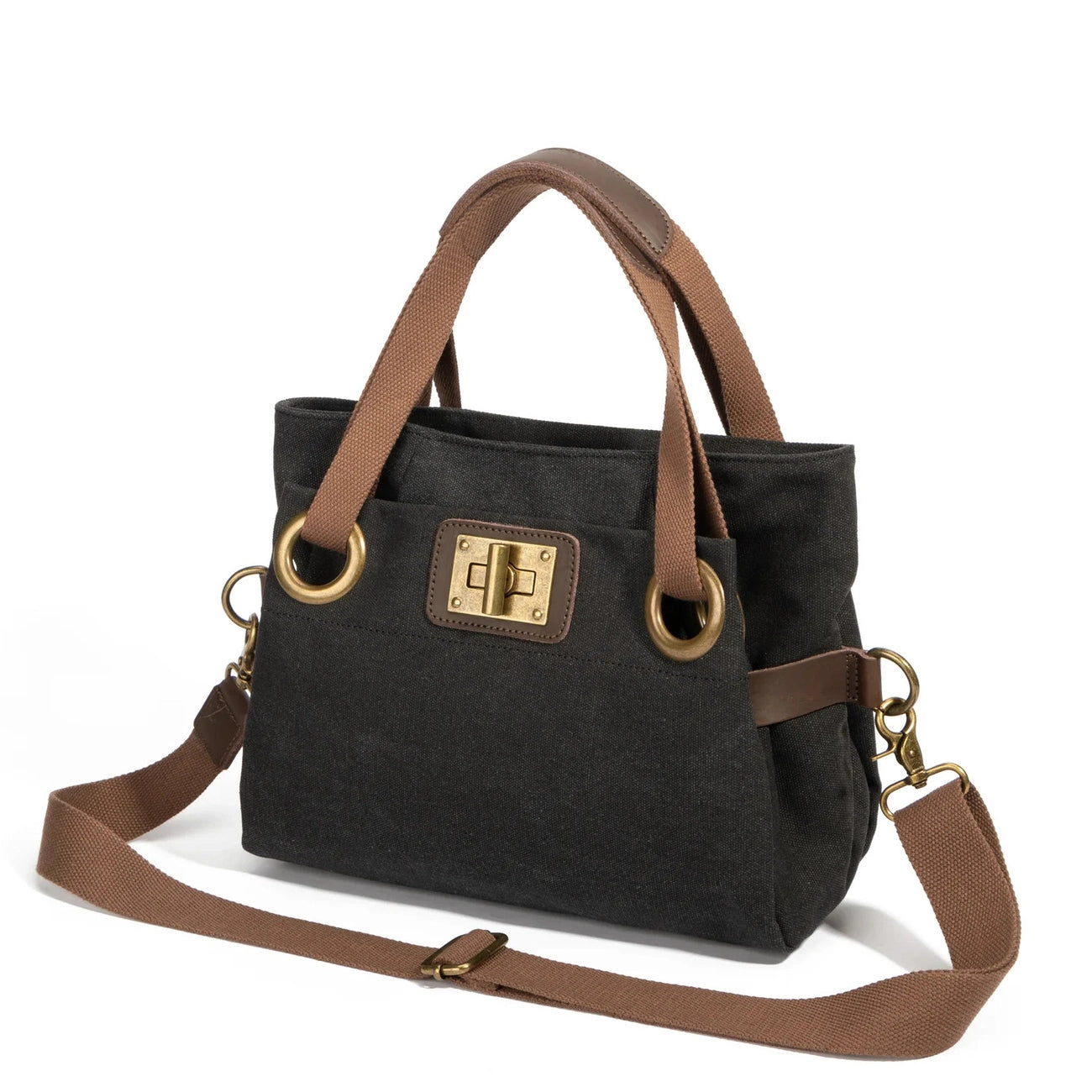 Borsa per il fine settimana in pelle e tela TOBAGO Mole chiara