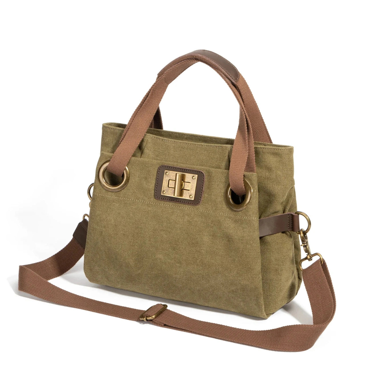 Borsa per il fine settimana in pelle e tela TOBAGO Mole chiara