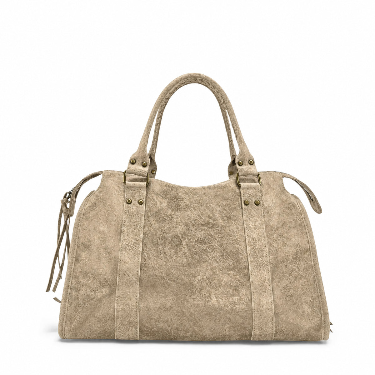 SANDSTORM brushed leather handbag, Light taupe