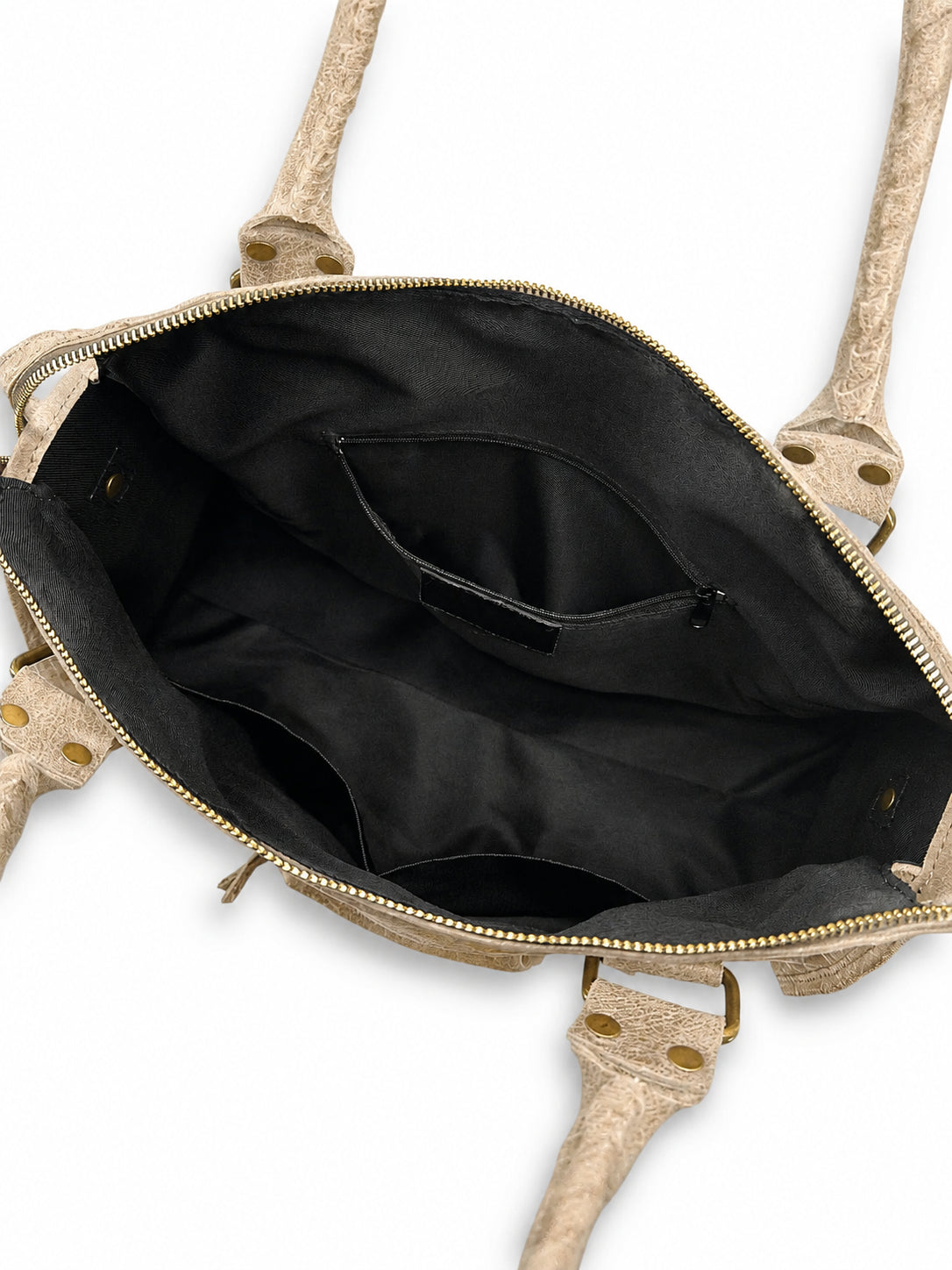 SANDSTORM brushed leather handbag, Light taupe