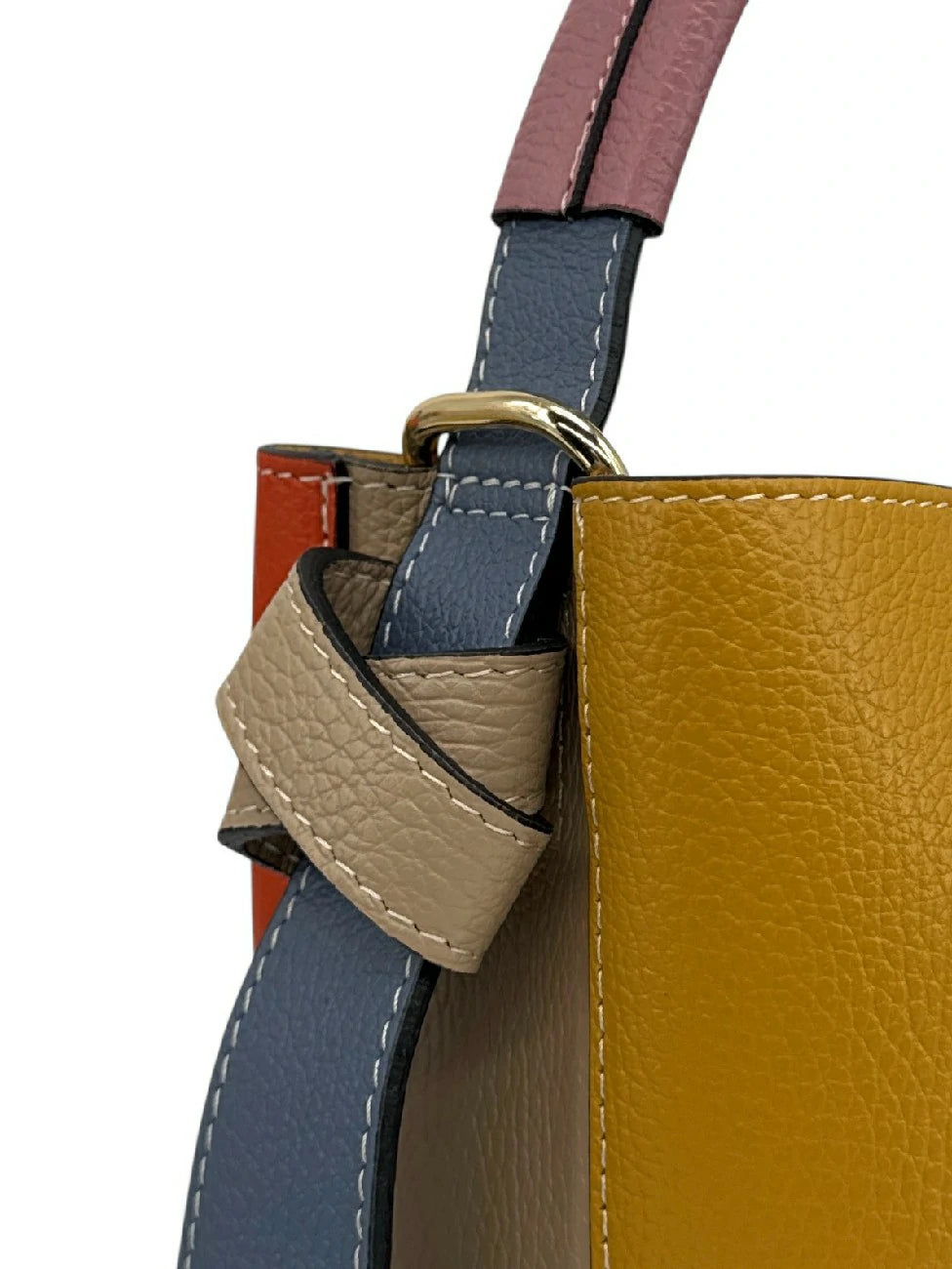 ONLY BIRDIE grained leather bucket bag and clutch, Multicolor 1