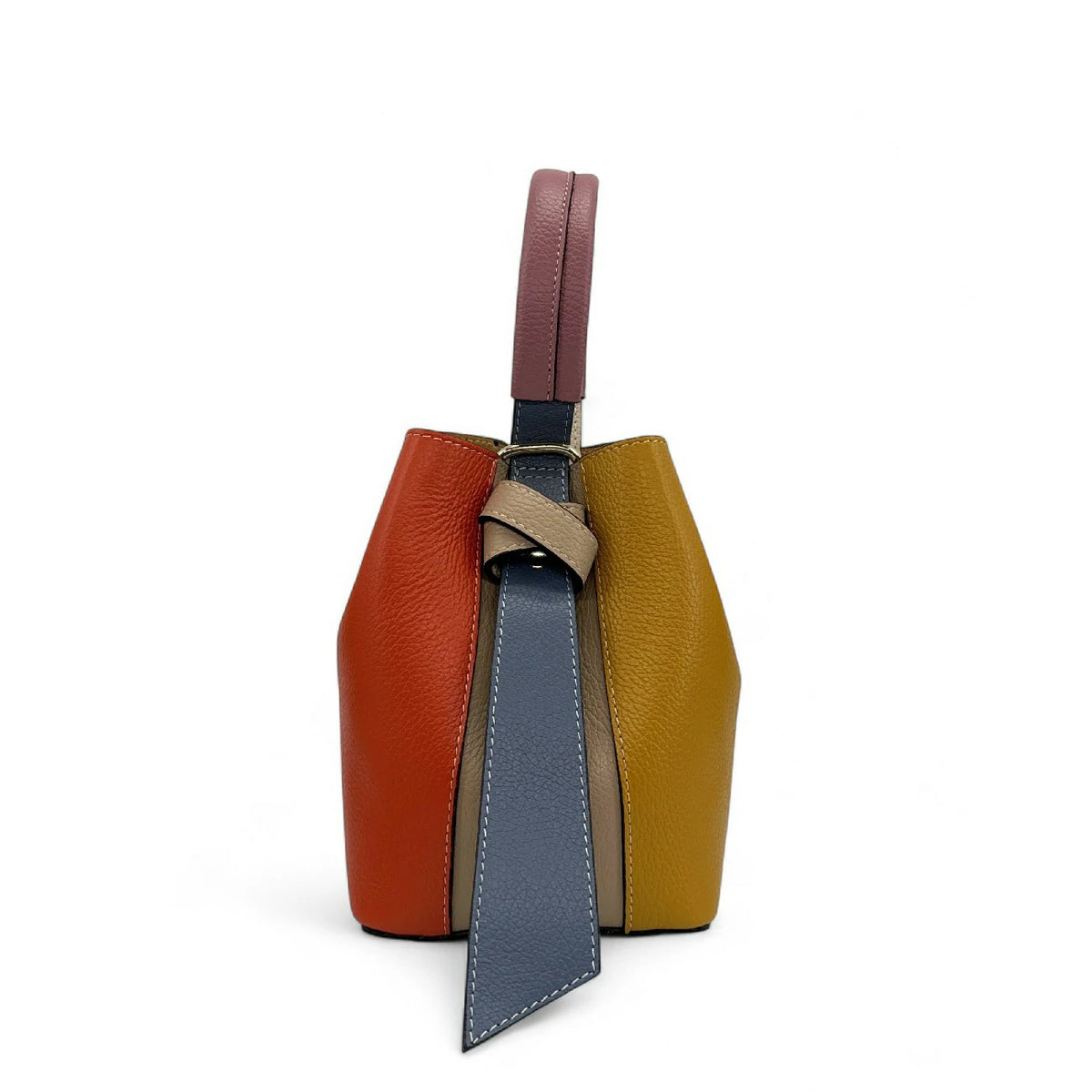 ONLY BIRDIE grained leather bucket bag and clutch, Multicolor 1