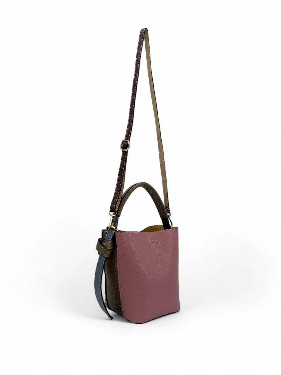 Beuteltasche und Täschchen aus genarbtem Leder ONLY BIRDIE Mehrfarbig 4