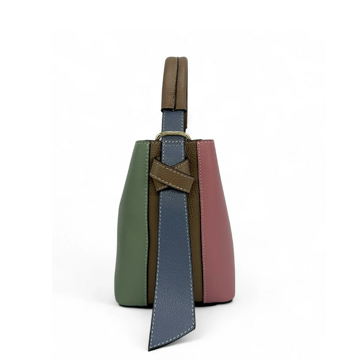 Beuteltasche und Täschchen aus genarbtem Leder ONLY BIRDIE Mehrfarbig 4