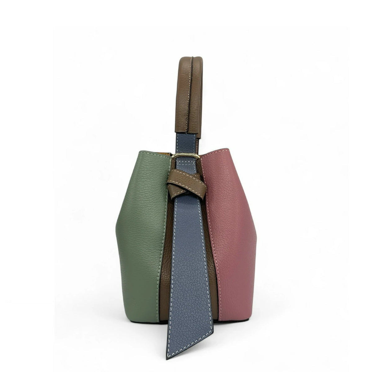 Beuteltasche und Täschchen aus genarbtem Leder ONLY BIRDIE Mehrfarbig 4