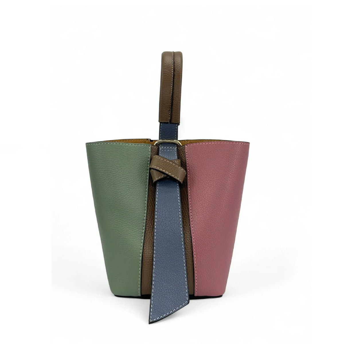 Beuteltasche und Täschchen aus genarbtem Leder ONLY BIRDIE Mehrfarbig 4