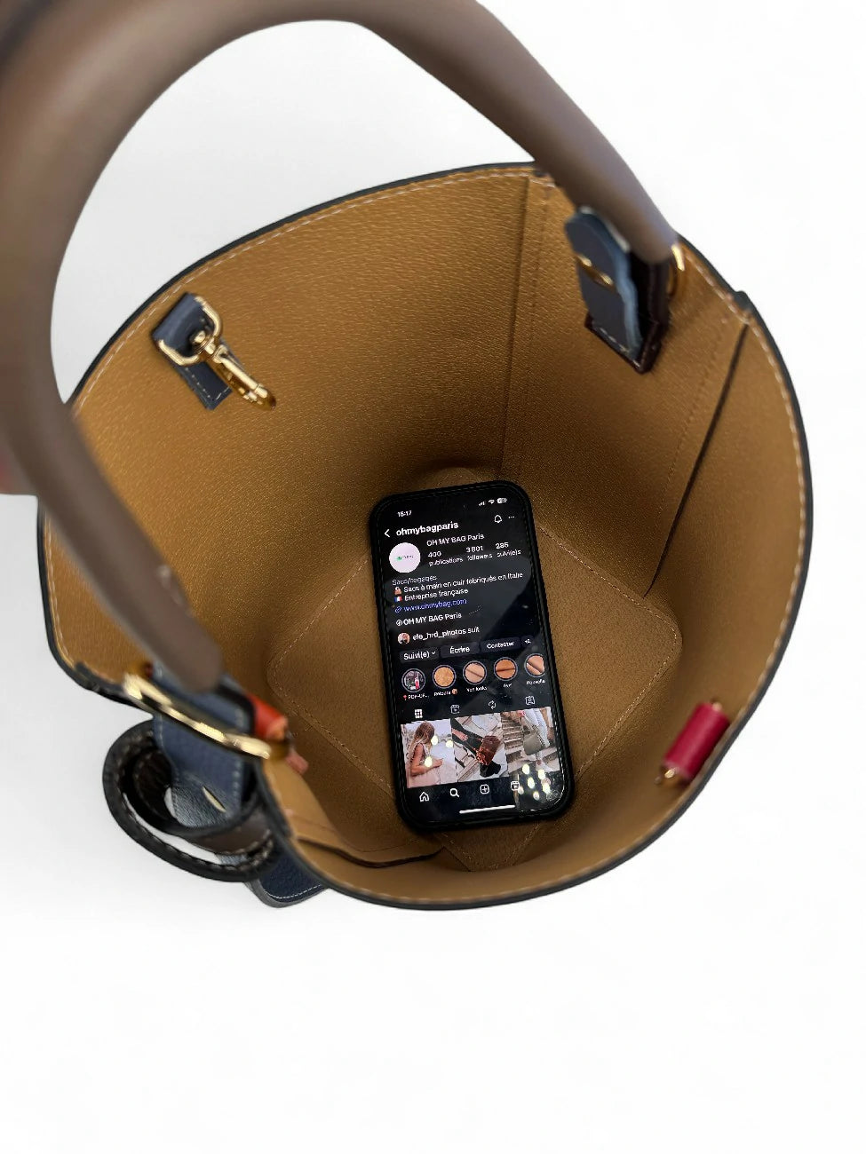 Beuteltasche und Täschchen aus genarbtem Leder ONLY BIRDIE Mehrfarbig 4