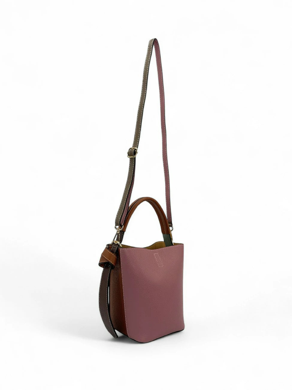 Beuteltasche und Täschchen aus genarbtem Leder ONLY BIRDIE Mehrfarbig 6