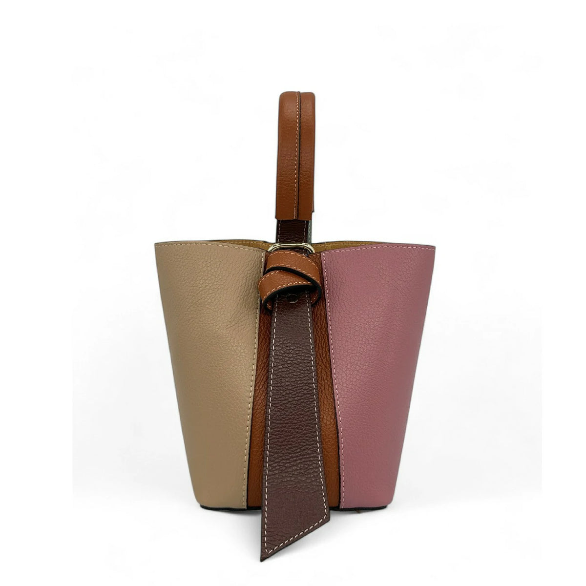 Beuteltasche und Täschchen aus genarbtem Leder ONLY BIRDIE Mehrfarbig 6