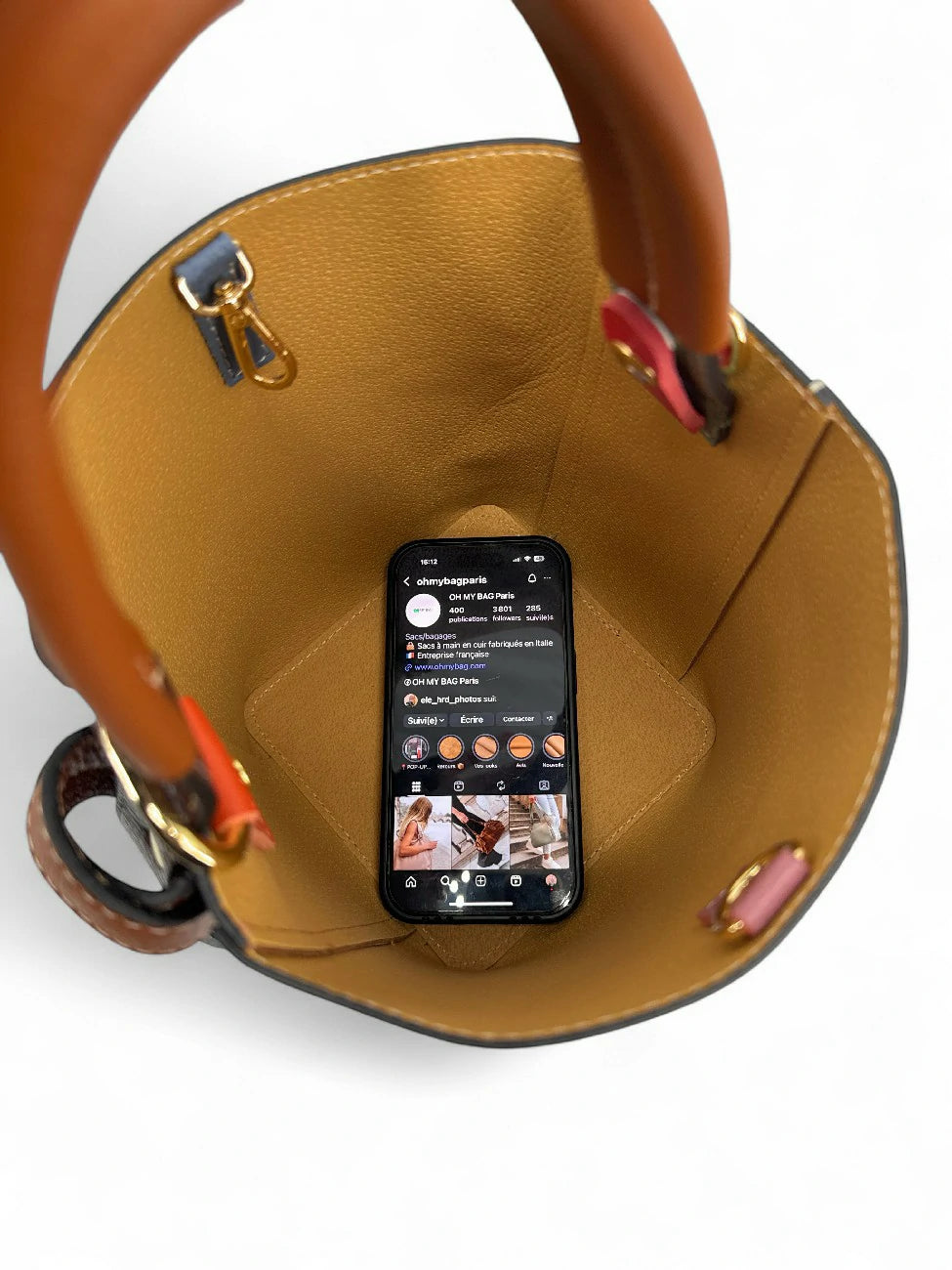Beuteltasche und Täschchen aus genarbtem Leder ONLY BIRDIE Mehrfarbig 6