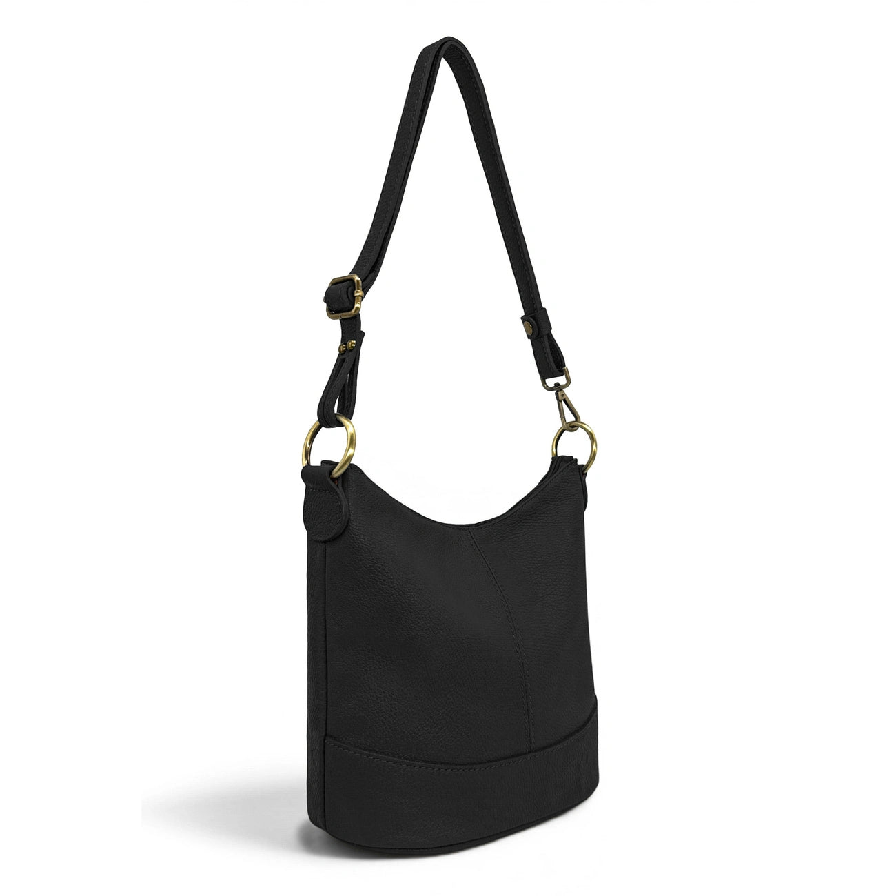 Sac seau à bandoulière en cuir grainé BEAUBOURG Noir