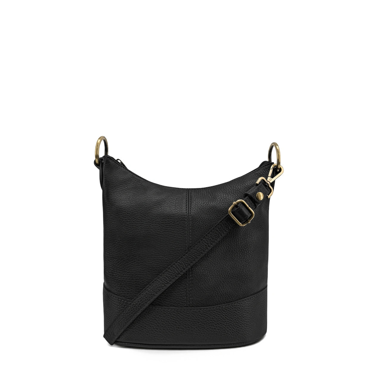 Sac seau à bandoulière en cuir grainé BEAUBOURG Noir