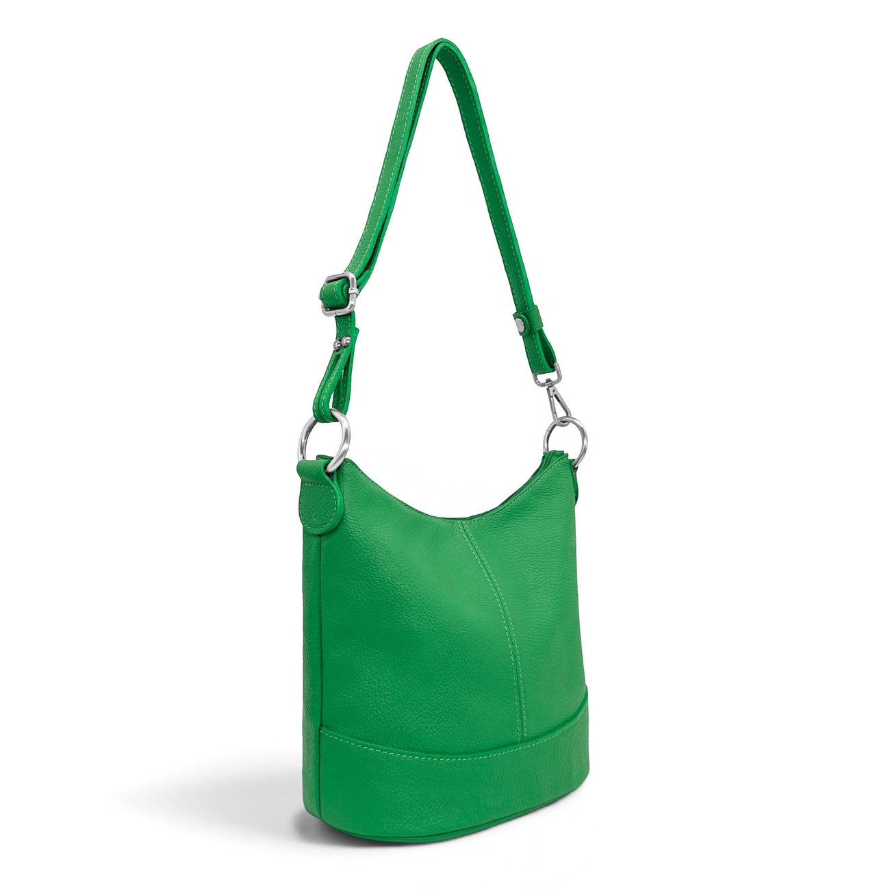 Grained leather strap bag BEAUBOURG English green