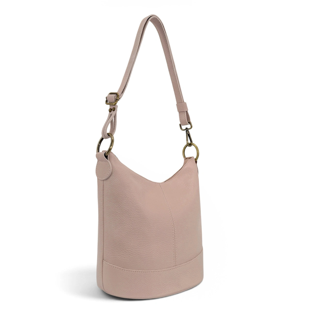 Grained leather strap bag BEAUBOURG Rose nude