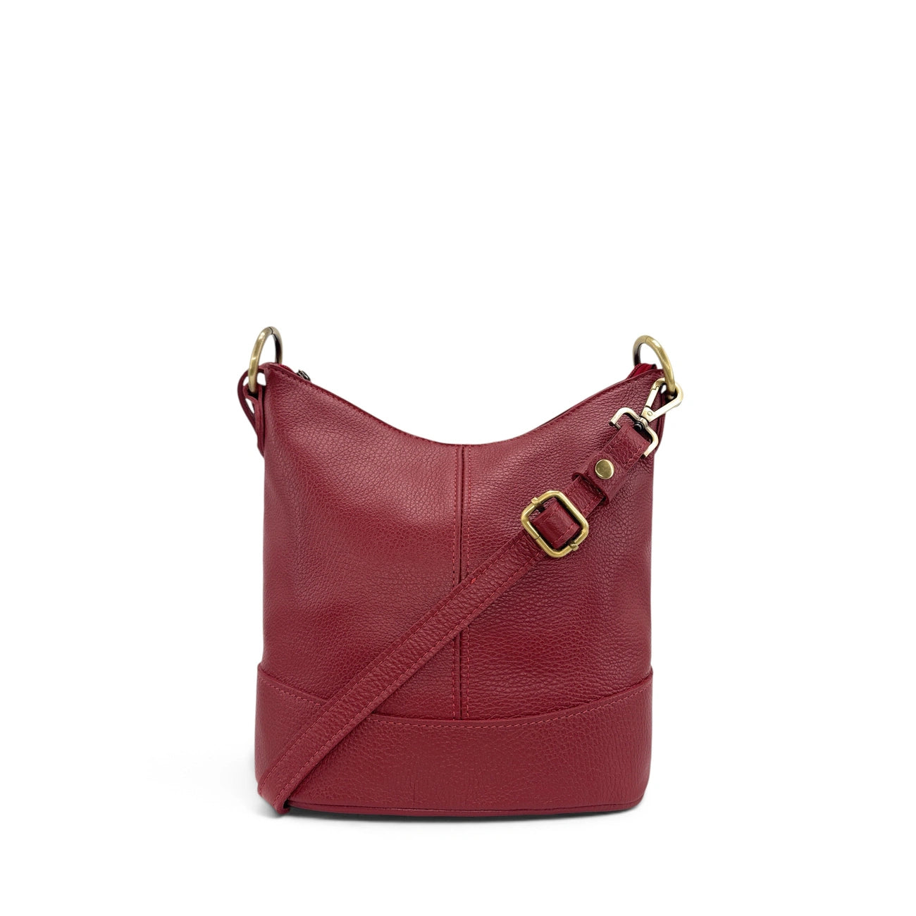 Grained leather strap bag BEAUBOURG Dark red