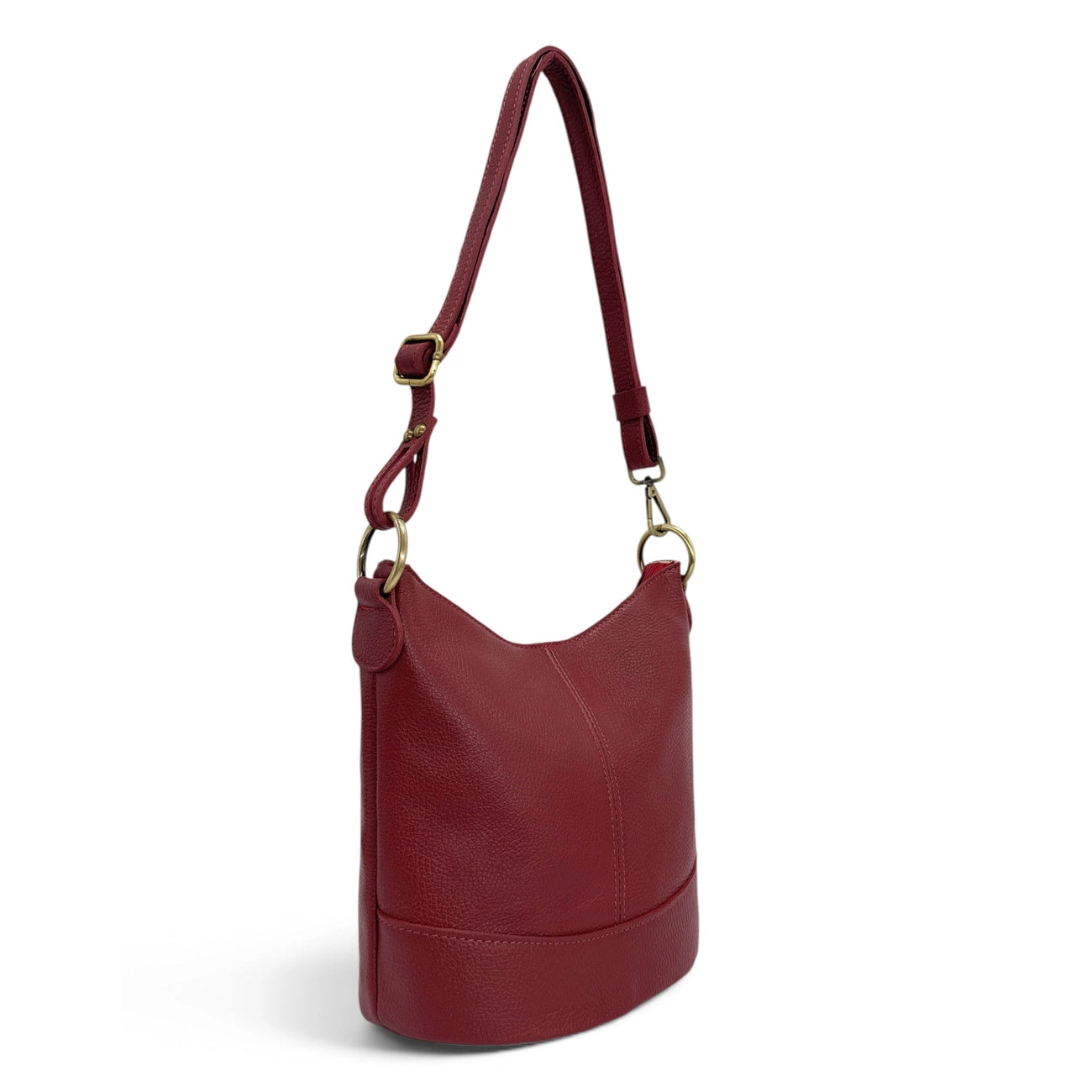 Grained leather strap bag BEAUBOURG Dark red