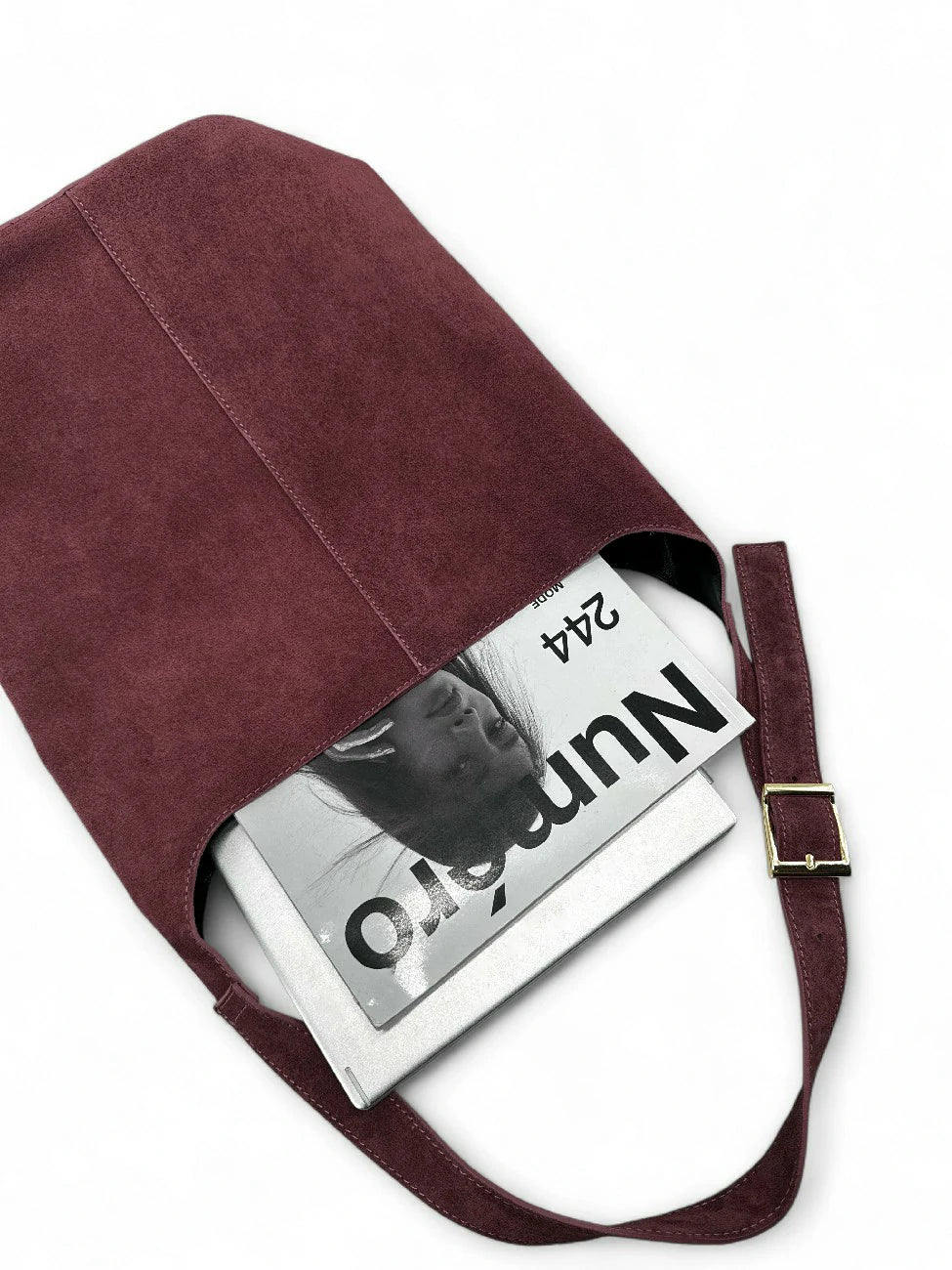 Beuteltasche aus Wildleder CLARENCE Bordeaux