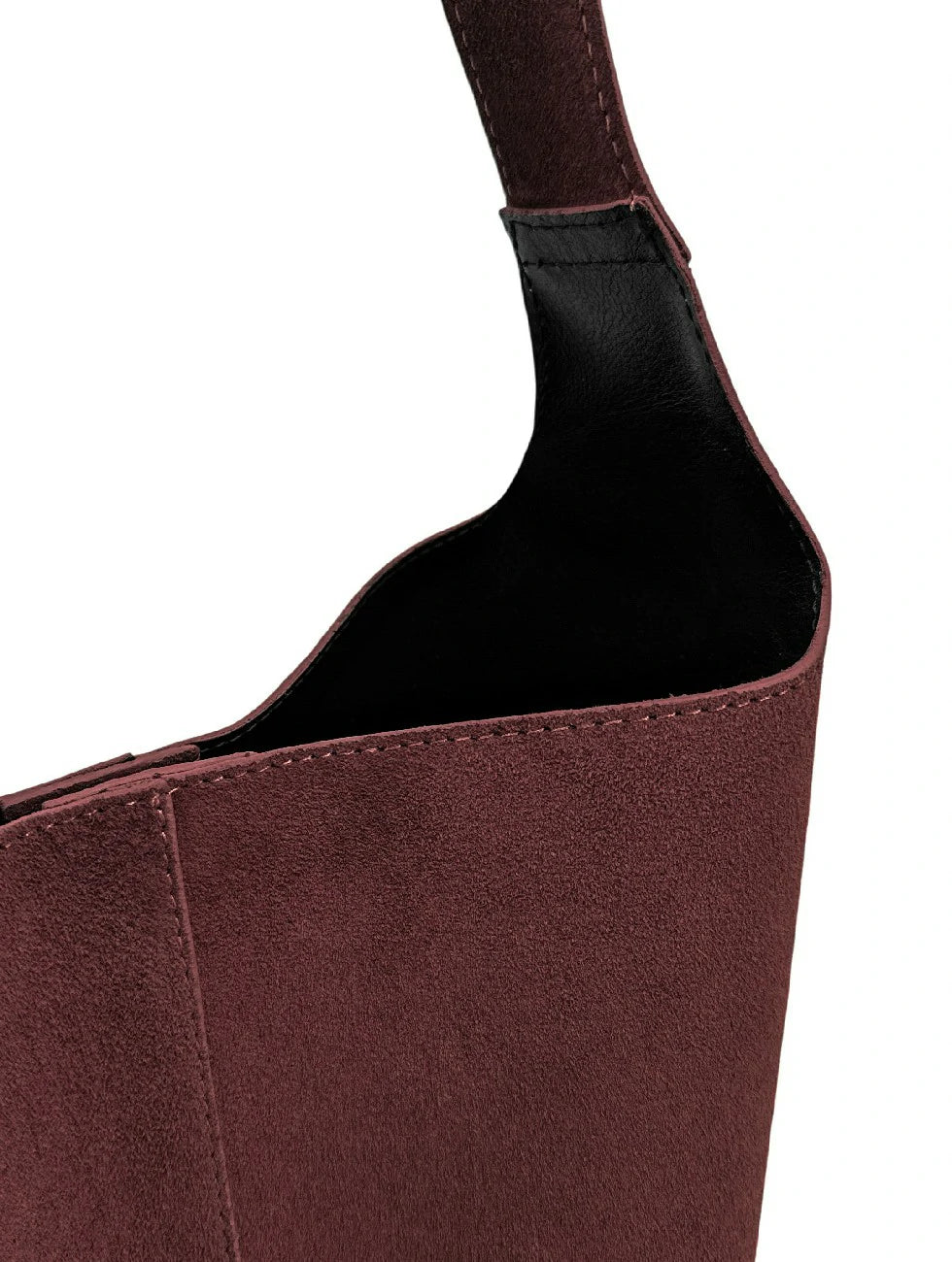 Beuteltasche aus Wildleder CLARENCE Bordeaux
