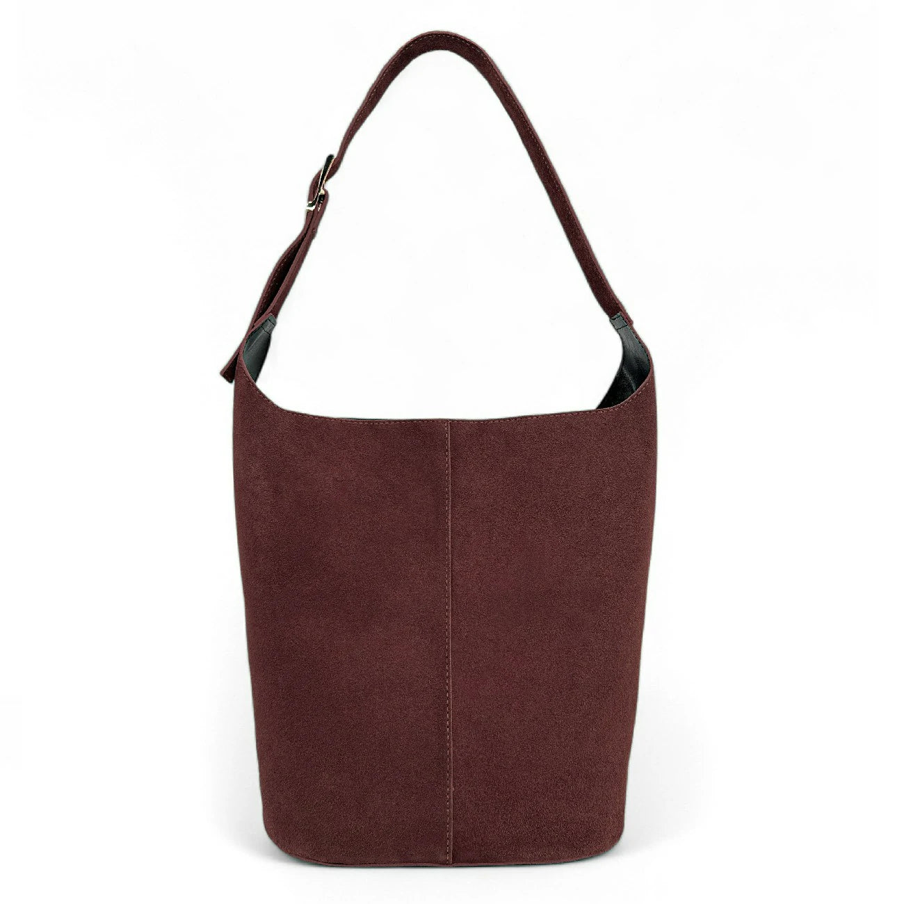 Sac seau en daim CLARENCE Bordeaux