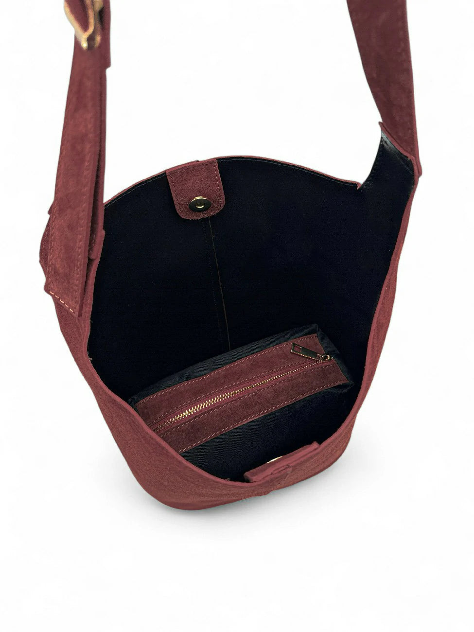 Beuteltasche aus Wildleder CLARENCE Bordeaux