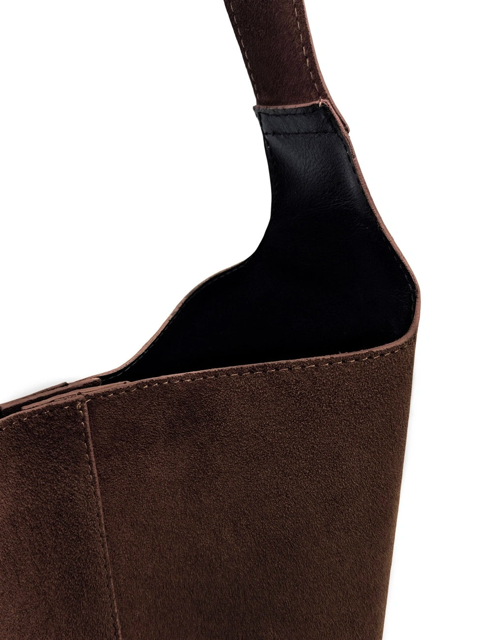 Beuteltasche aus Wildleder CLARENCE Schokoladenbraun