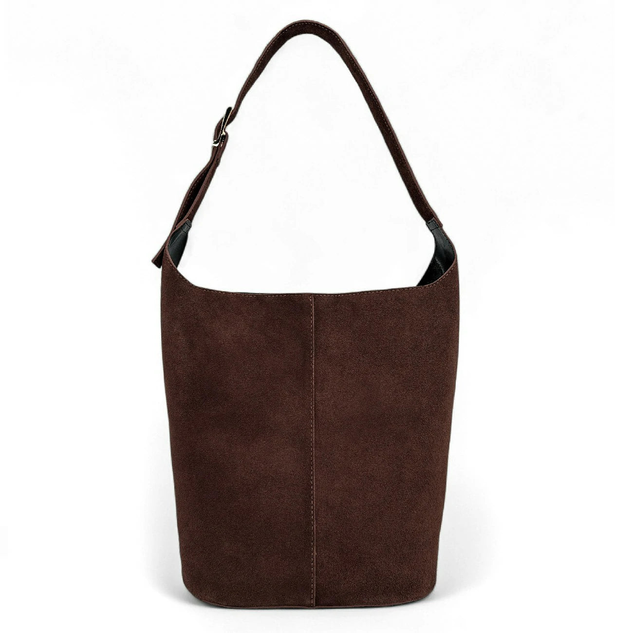 Sac seau en croûte de cuir CLARENCE Chocolat