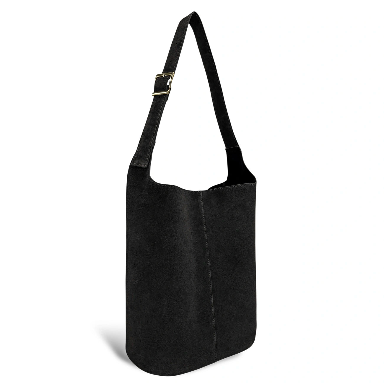 Sac seau en croûte de cuir CLARENCE Noir