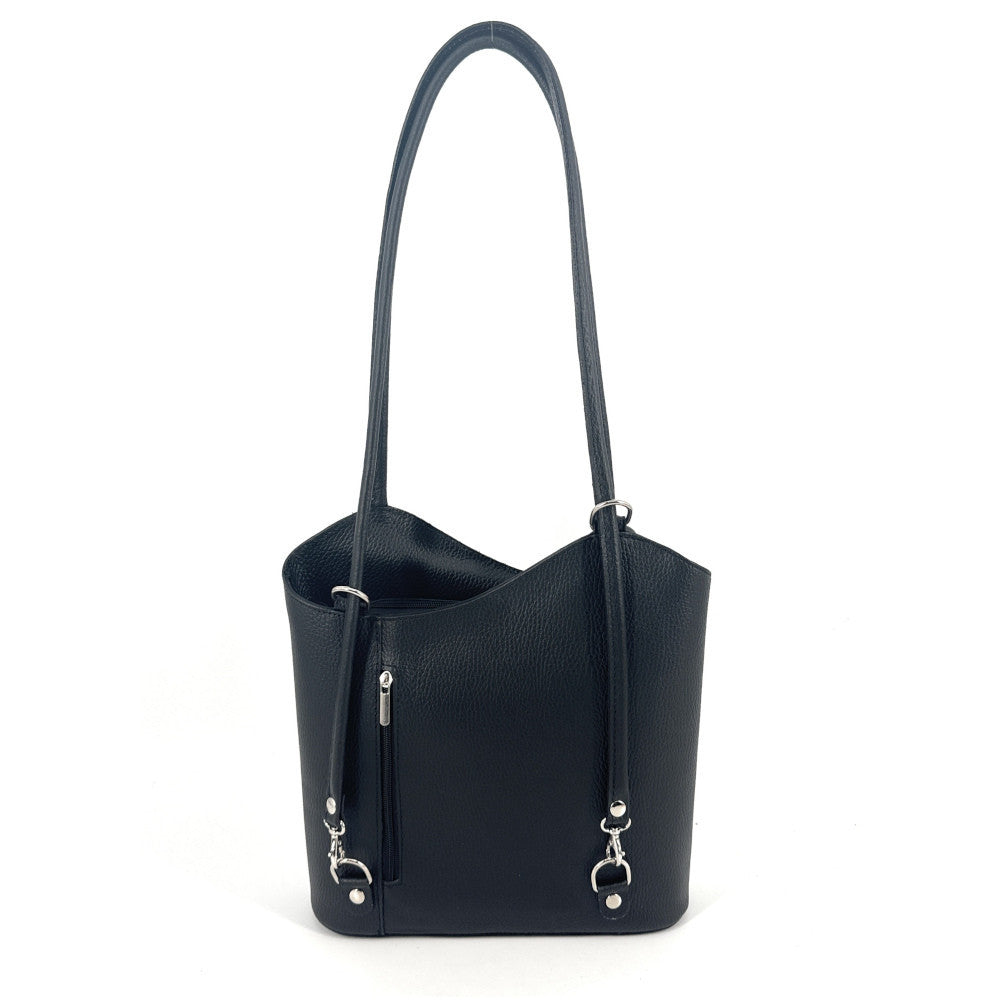 Sac seau multipositions en cuir grainé CAP FERRET Noir