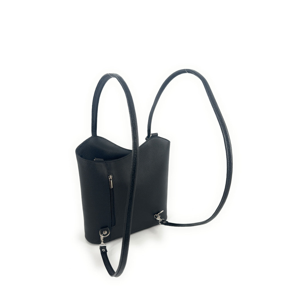 Sac seau multipositions en cuir grainé CAP FERRET Noir