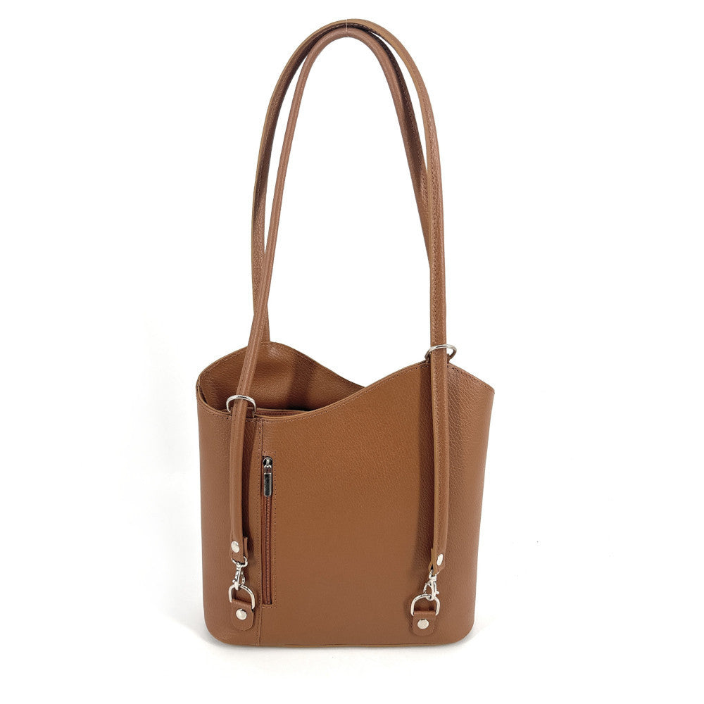 Sac seau multipositions en cuir grainé CAP FERRET Camel foncé