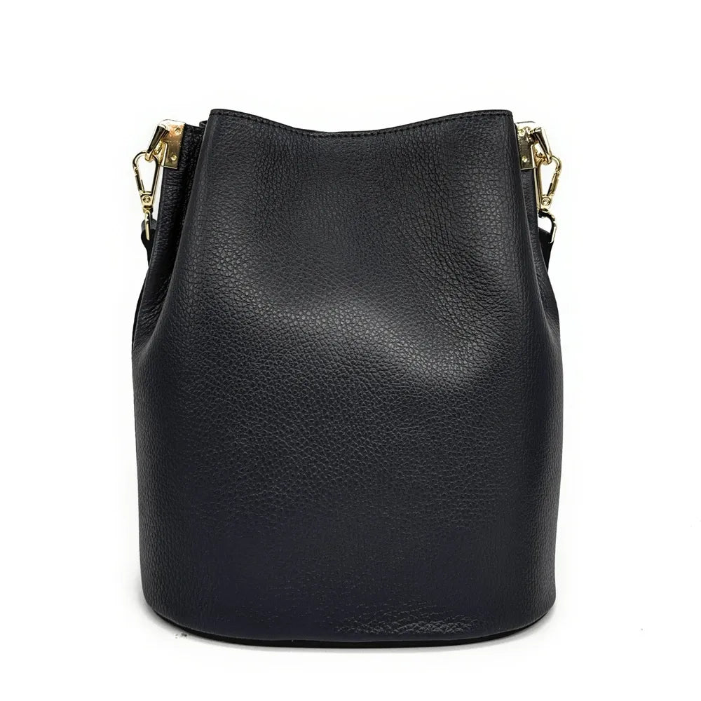 Sac seau en cuir grainé GEORGIA Noir