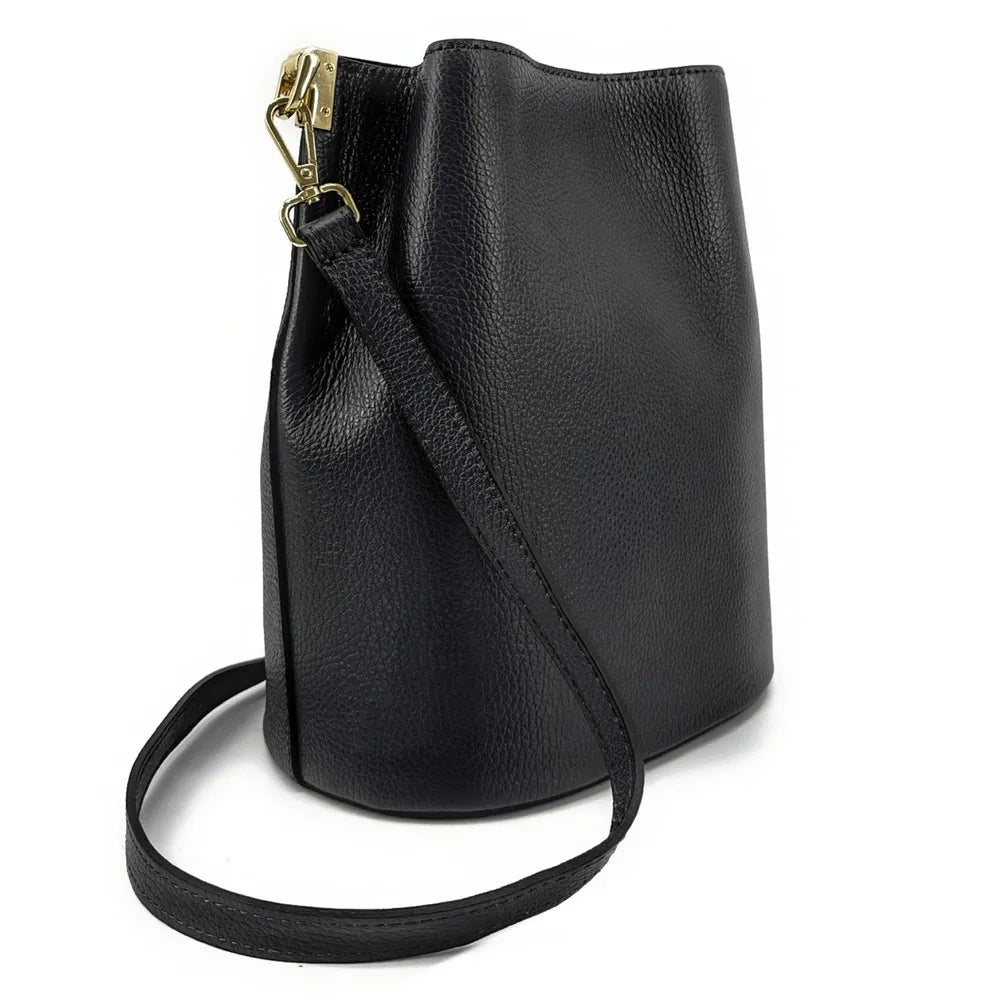 Sac seau en cuir grainé GEORGIA Noir