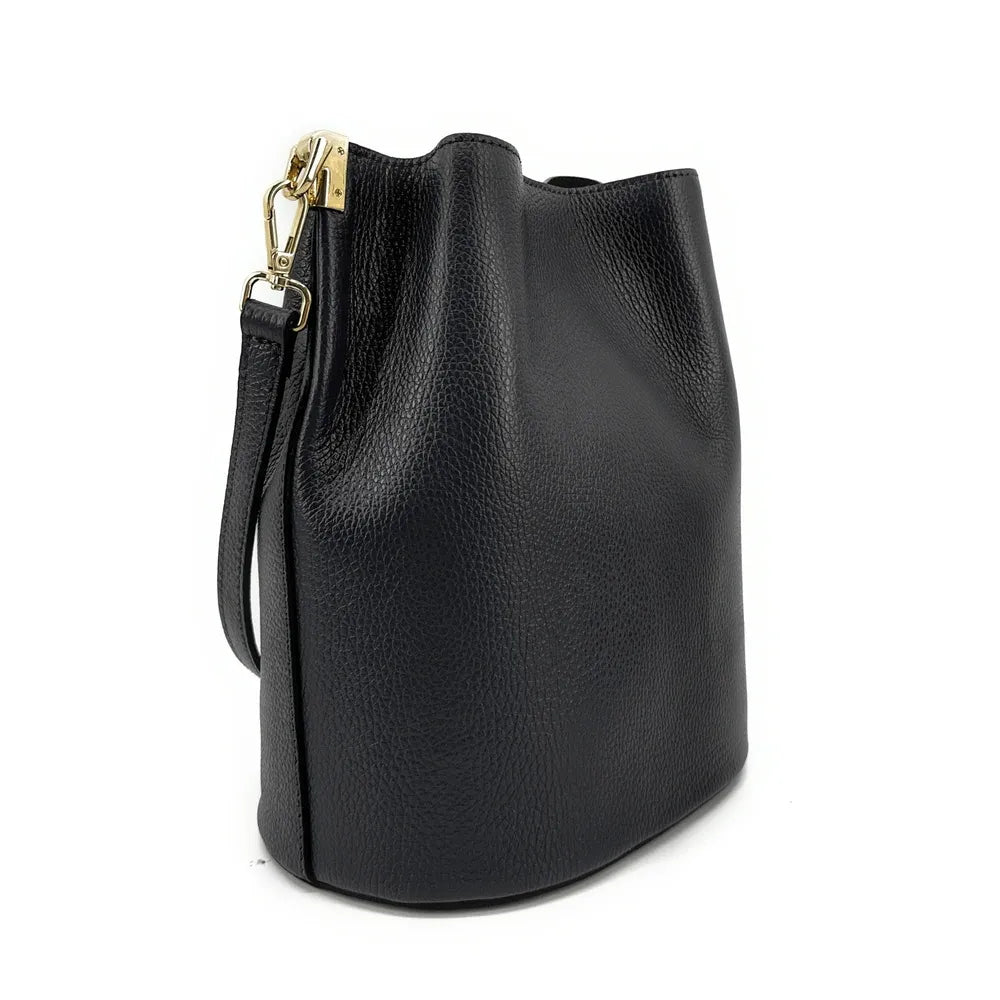 Sac seau en cuir grainé GEORGIA Noir