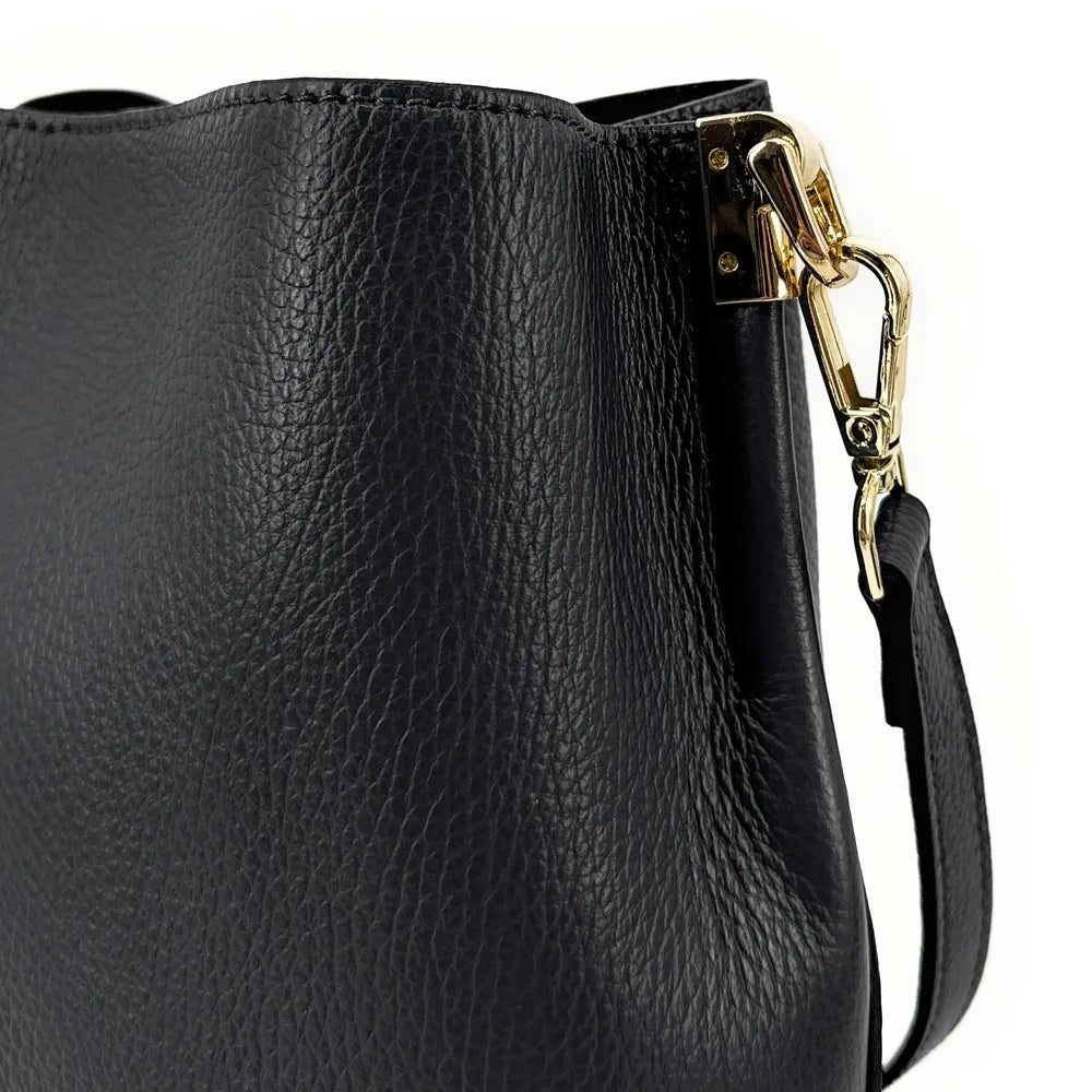 Sac seau en cuir grainé GEORGIA Noir