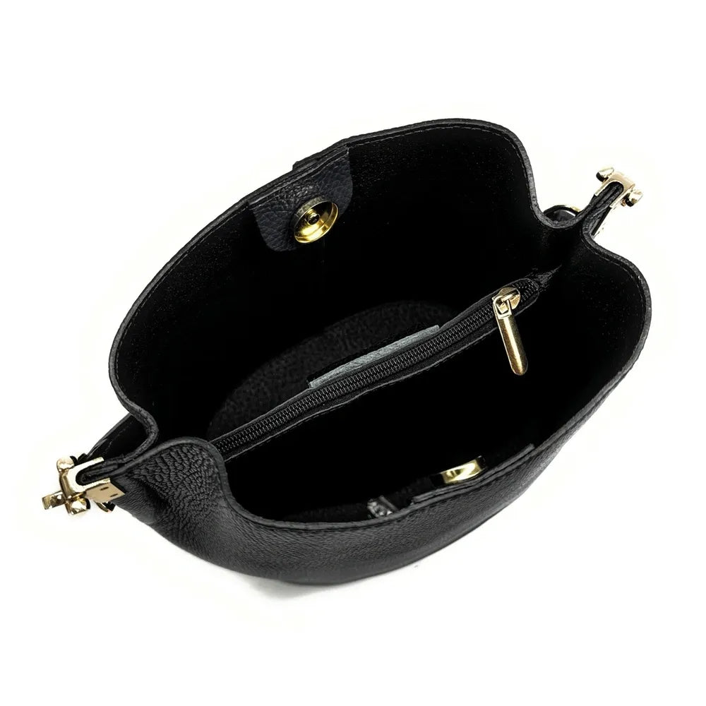 Sac seau en cuir grainé GEORGIA Noir