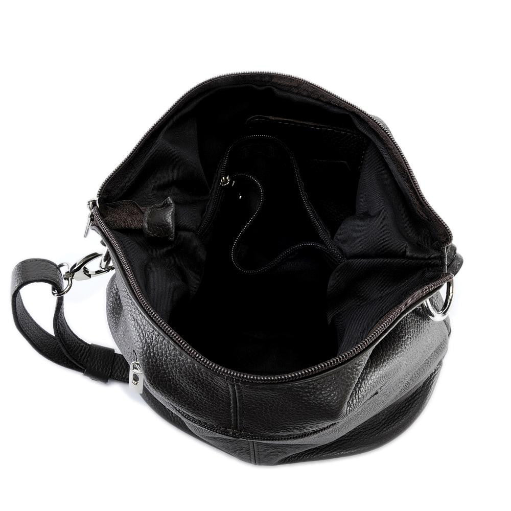 Sac seau à bandoulière en cuir grainé BEAUBOURG Chocolat