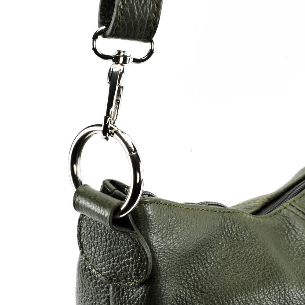 Sac seau à bandoulière en cuir grainé BEAUBOURG Kaki